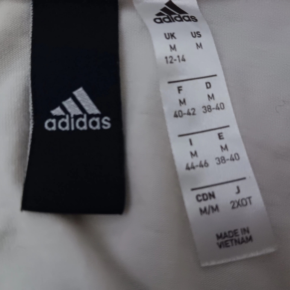 Adidas Women's White Jersey with Black Accents and Scooped Back - Picture 3 of 3
